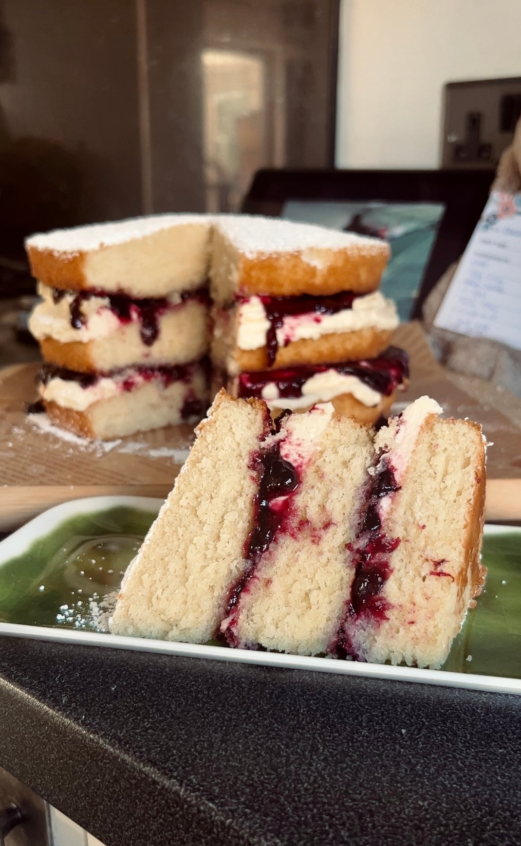 Blueberry Victoria Sponge Cake WHOLE