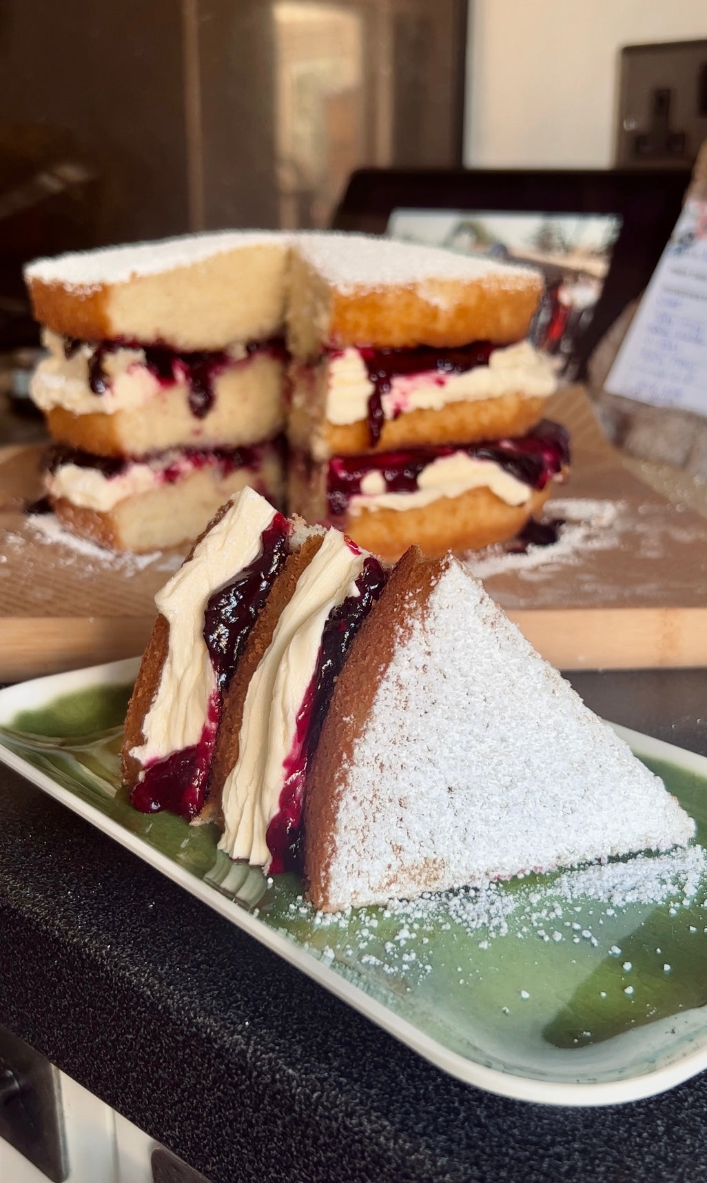 Blueberry Victoria Sponge Cake WHOLE